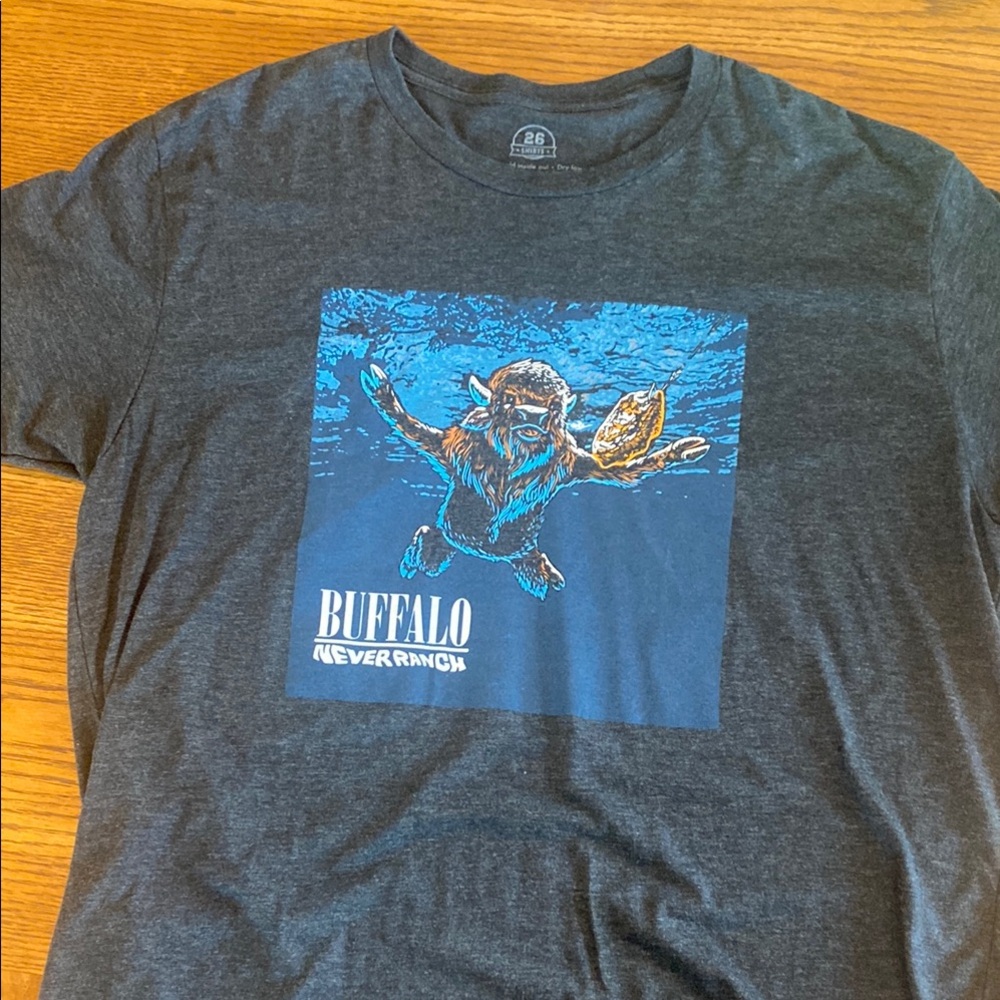 Buffalo Bills spoof on Nirvana Gray Graphic T-Shirt
